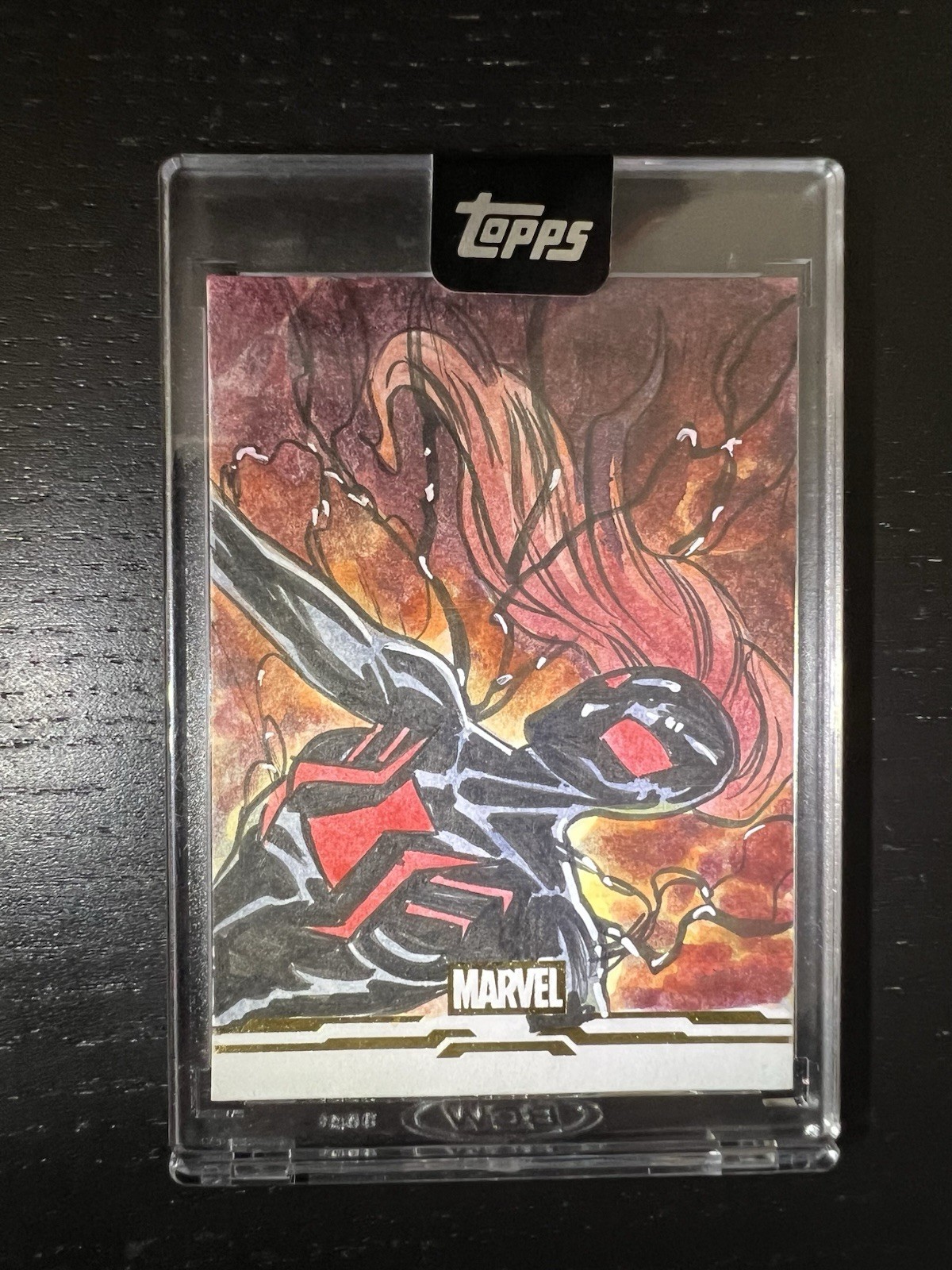 2026 Topps Marvel Mint Venomized Black Widow Original Sketch Card 1/1 Bradley