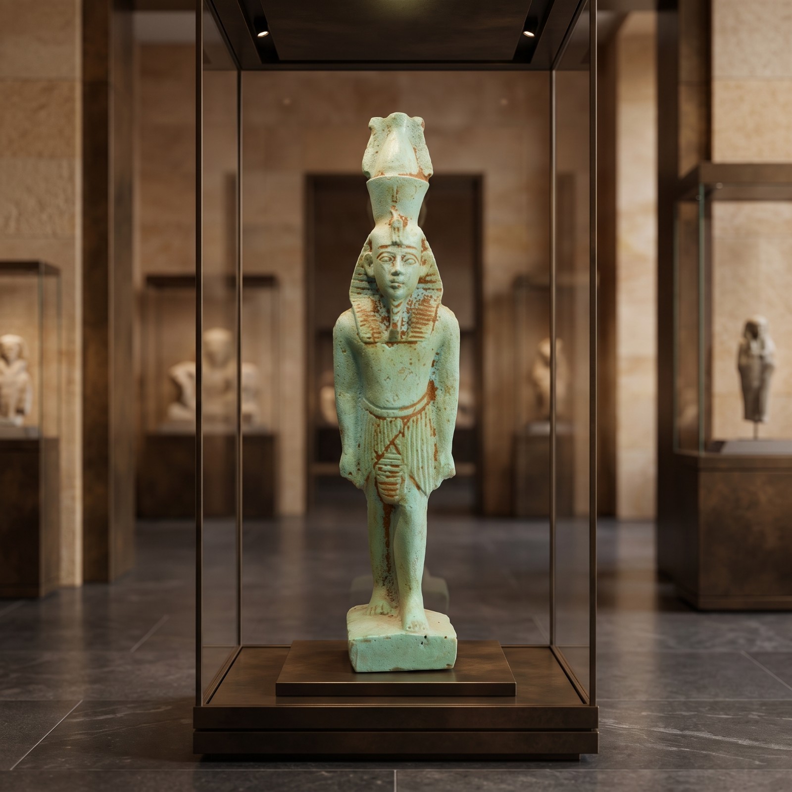 Ancient Egyptian King Ramses II Statue Crown of Egypt Pharaonic Pharaoh Stone BC
