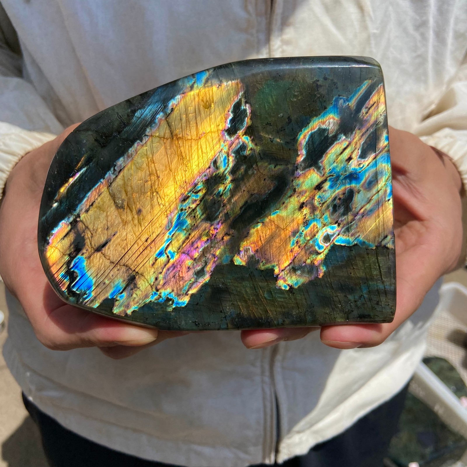 2.5lb Rare Natural Gorgeous Labradorite Quartz Crystal Stone Specimen Healing
