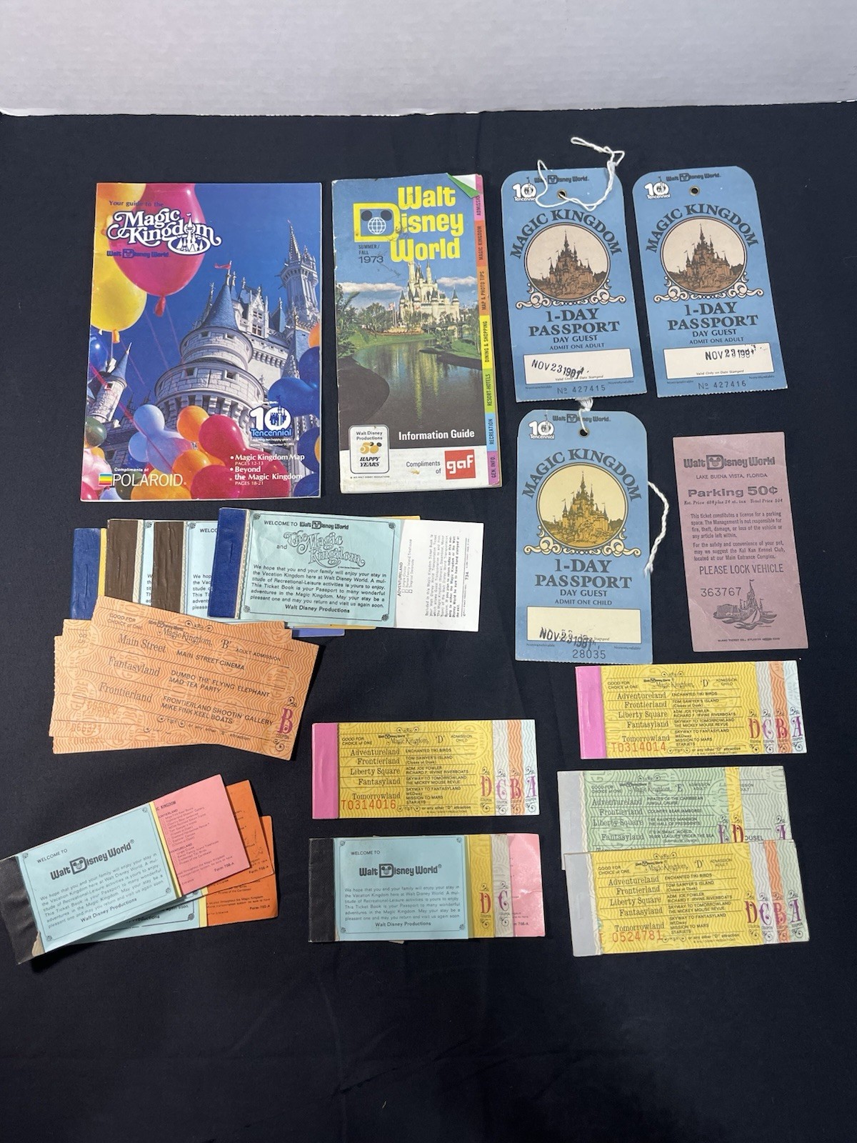 Lot Of Disney World Ephemera 70s 80s Admission Coupon Books Brochures Parking