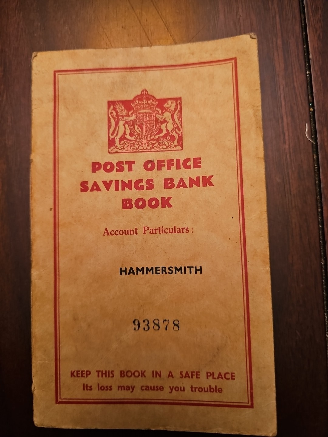 Hammersmith London Post Office Savings Bank Book 1949
