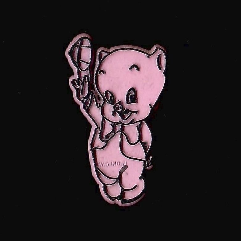 Porky Pig Looney Tunes Flexible Vtg Rubber Fridge Magnet Cartoon \'70s