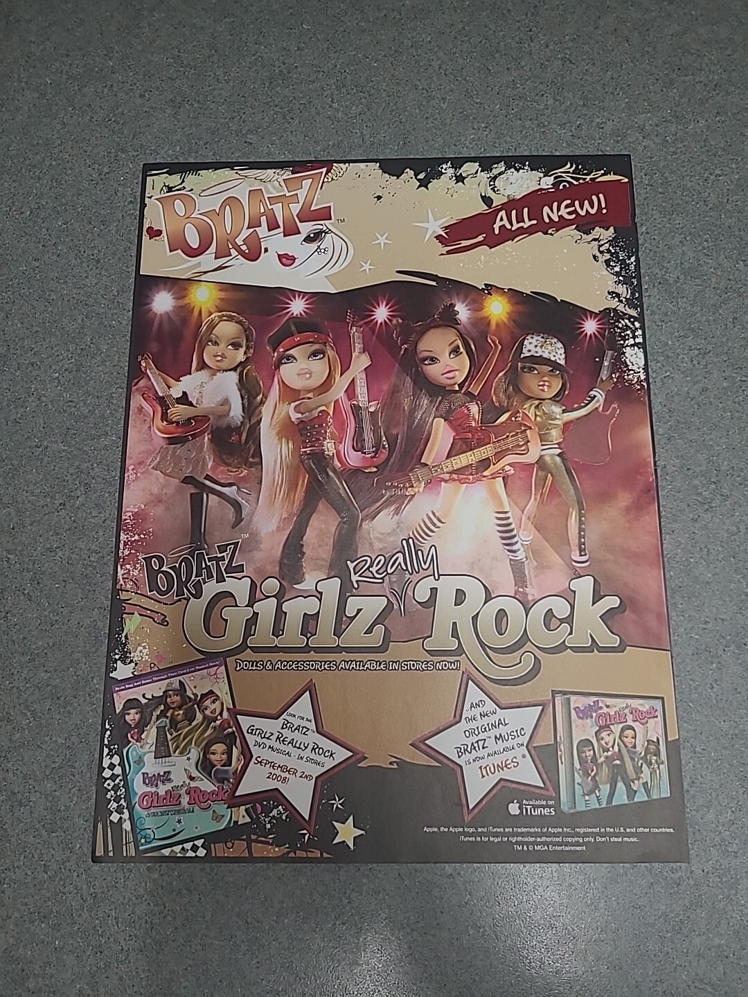 Bratz Girlz Really Rock Dolls CD DvD  Print Ad 2008 8x11 Great To Frame 