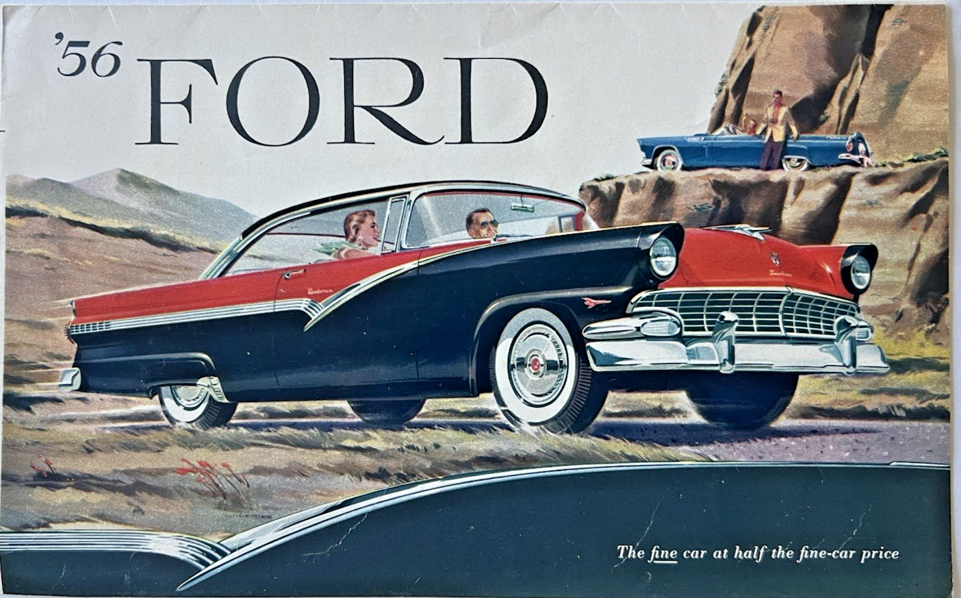Ford Motor Co. 1956 FULL LINE SALES BROCHURE Fold Out ORIGINAL Fairlane 8F