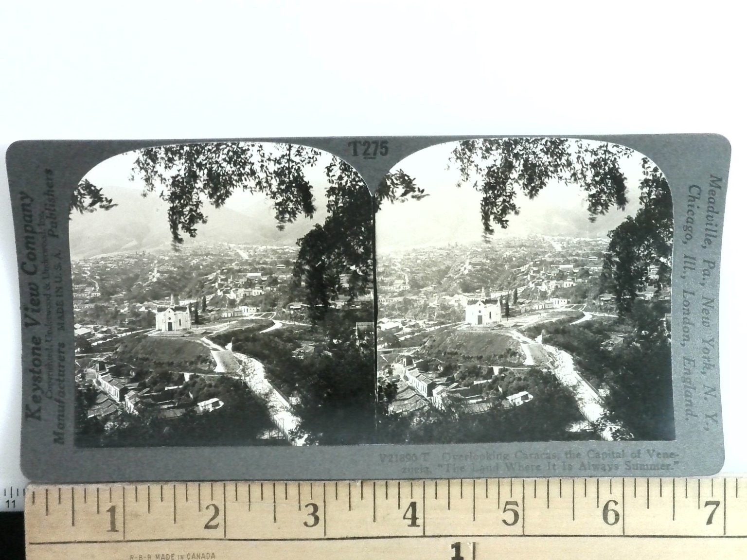 Overlooking Caracas Capital of Venezuela Stereoview Keystone View Co. 1920s