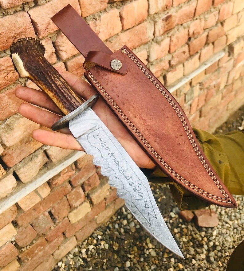 Supernatural Ruby's Demon Damascus Steel Knife With Sheath