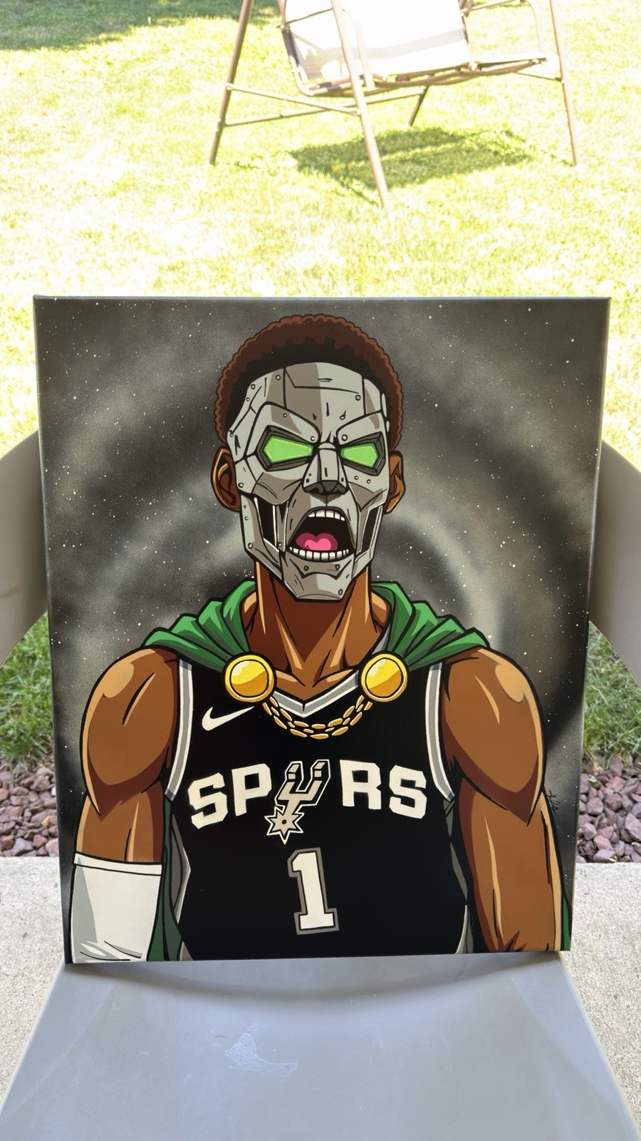 Victor Wembanyama Dr Doom Custom Canvas Wall Art