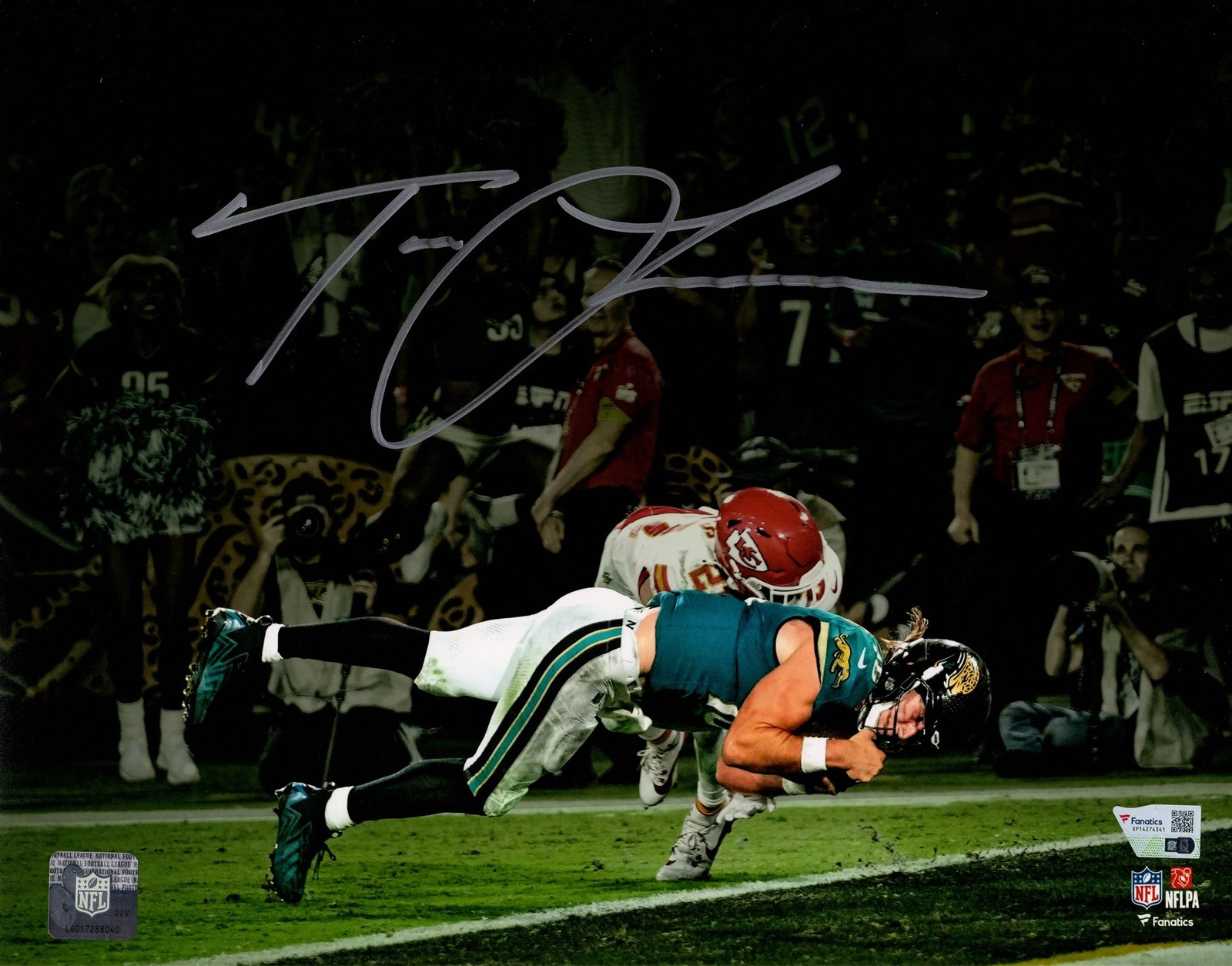 Trevor Lawrence Autographed Jacksonville Jaguars (Game-Winning TD vs KC) 11x14 P