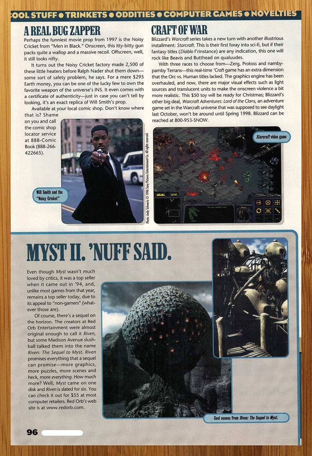 1997 StarCraft/Myst II 2 PC Vintage Print Ad/Poster Computer Game Promo Art 90s