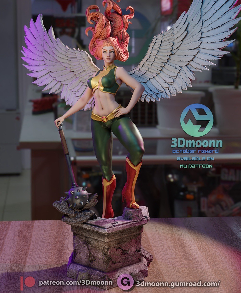 Hawkgirl Winged Fury Edition | 1/6 UNPAINTED Resin Sculpture | DC Display