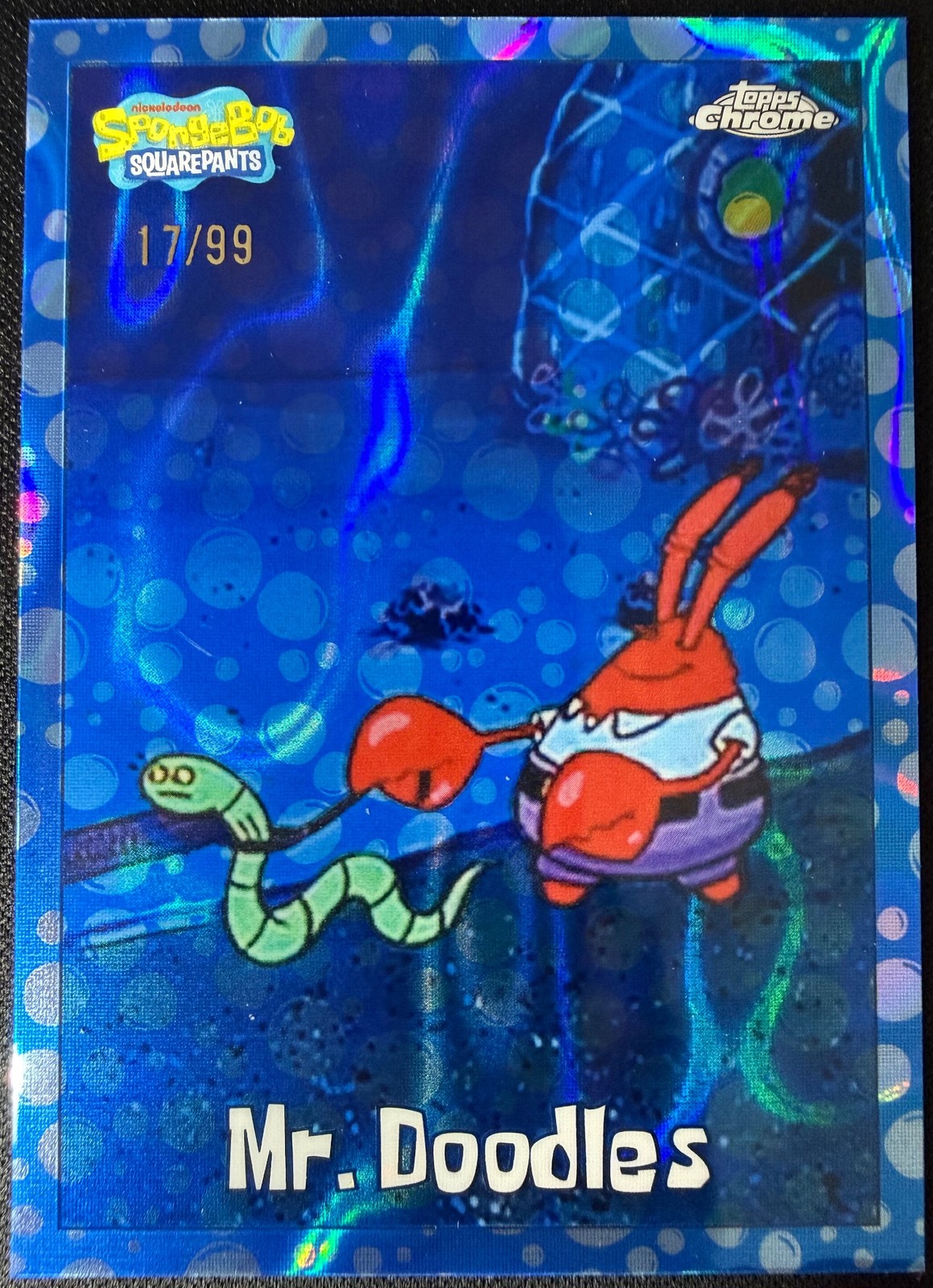 2025 Topps Chrome SpongeBob SquarePants 25th Mr. Doodles BubbleFractor #108 #/99