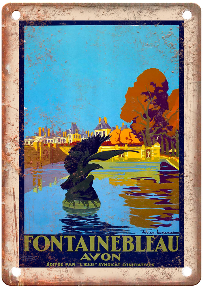 Vintage Fontainebleau Travel Poster Retro Look Sign T955