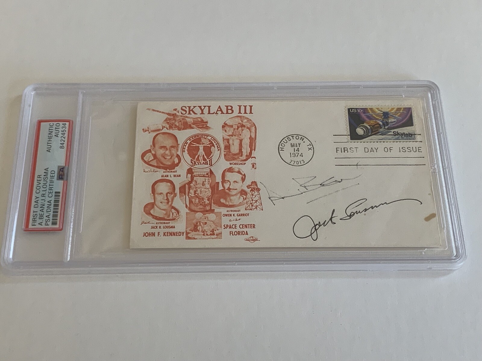 Alan Bean Jack Lousma NASA Skylab Signed Autograph First Day Cover PSA DNA j2f1c