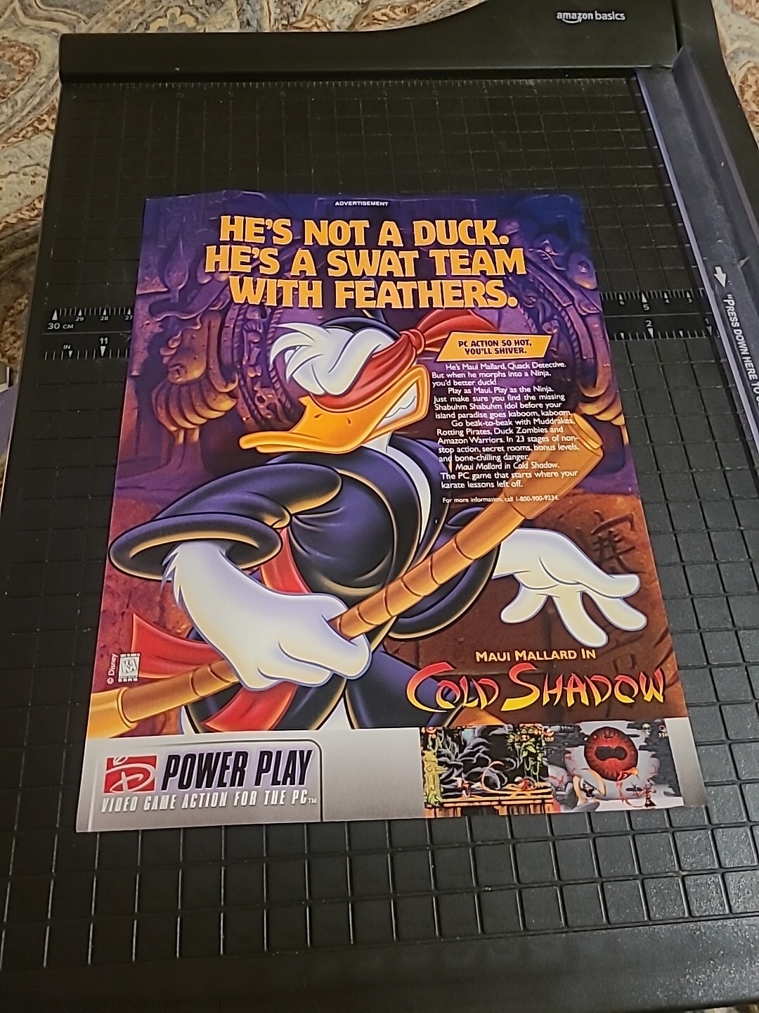 Maui Mallard In Cold Shadow Disney Print Ad 1997 8x11 Great To Frame 