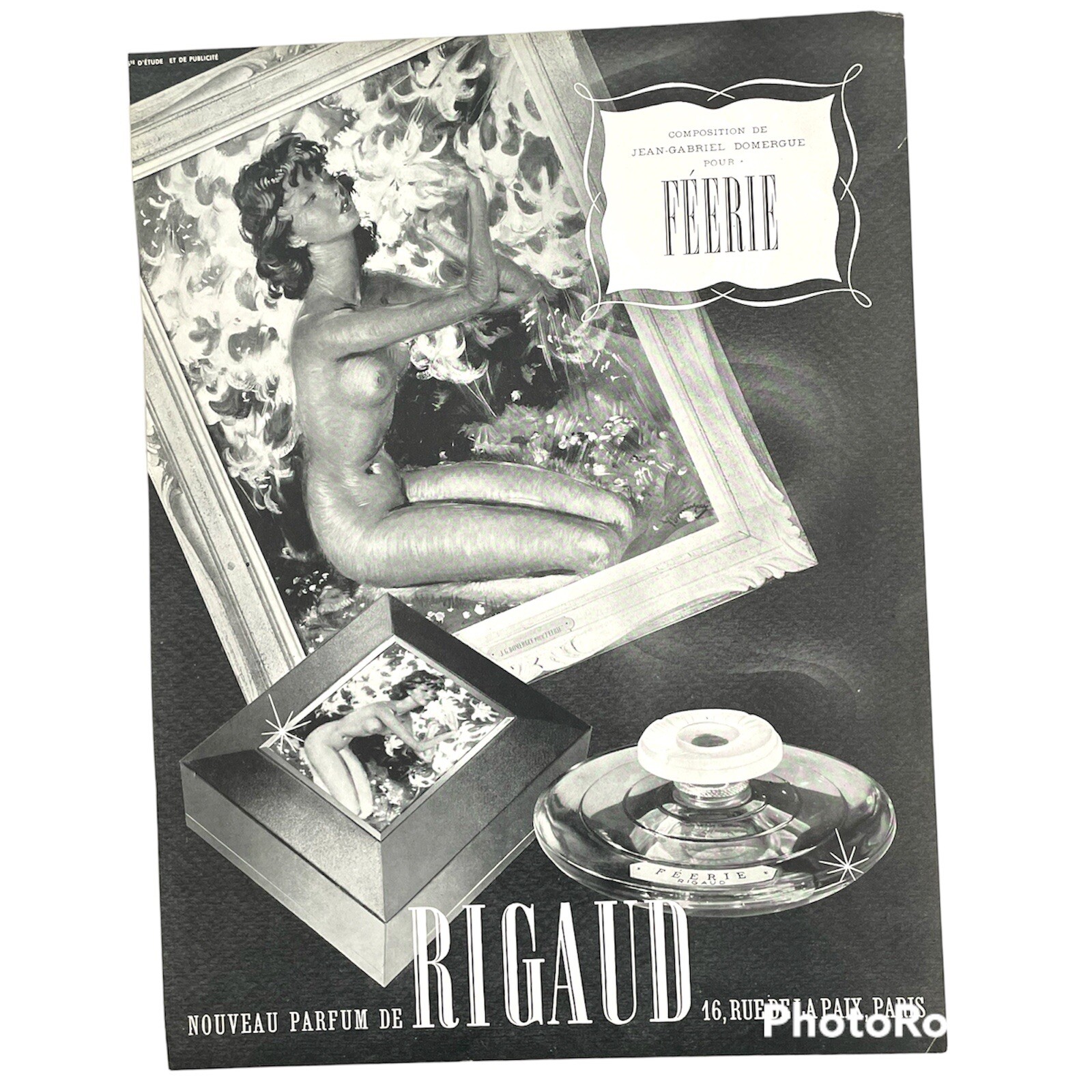 1941 Rigaud Feerie Perfume Ad Jean-Gabriel Domergue Original Magazine Ad