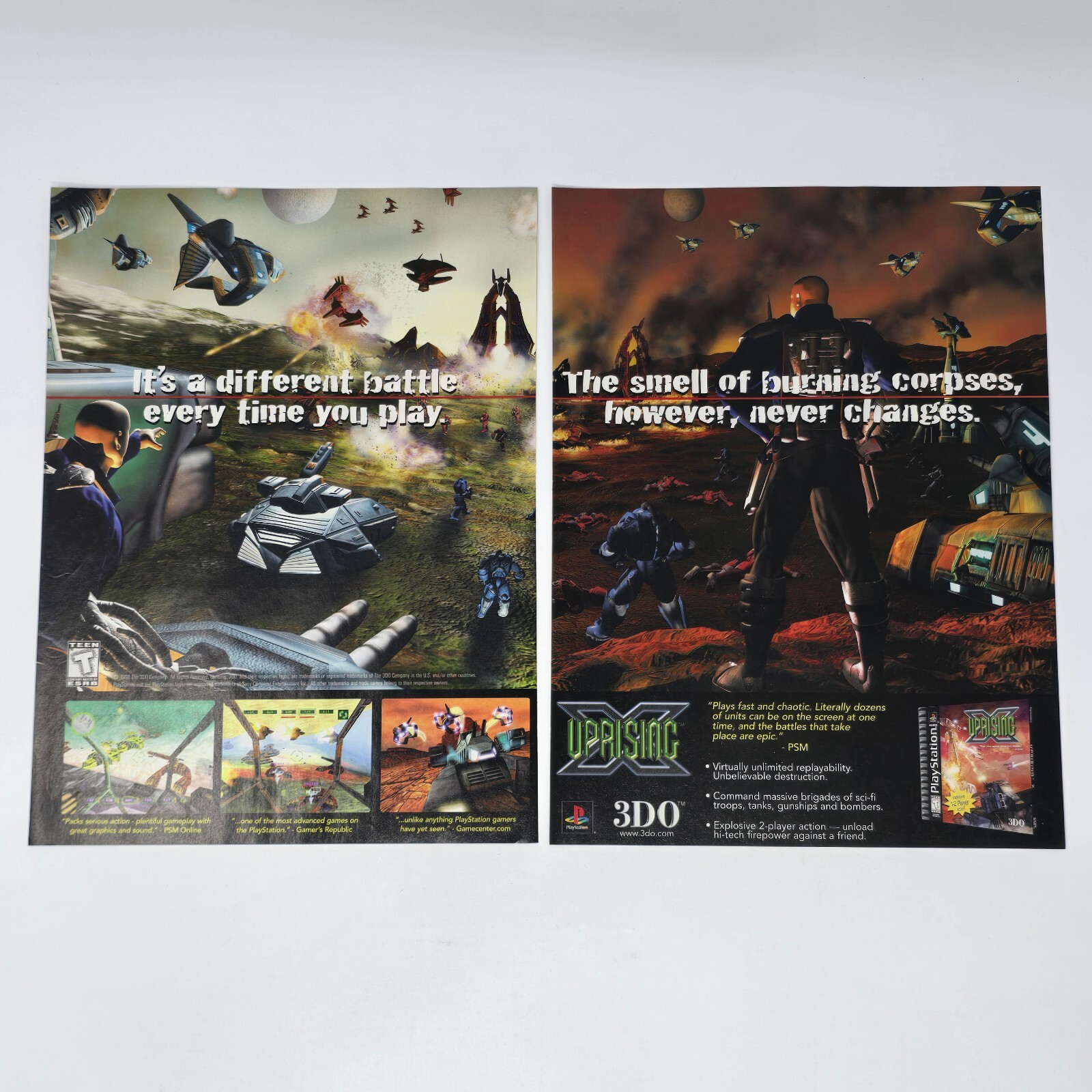 Uprising X Sony PlayStation 1 PS1 3DO Burning Corpses Print Ad/Poster Promo Art
