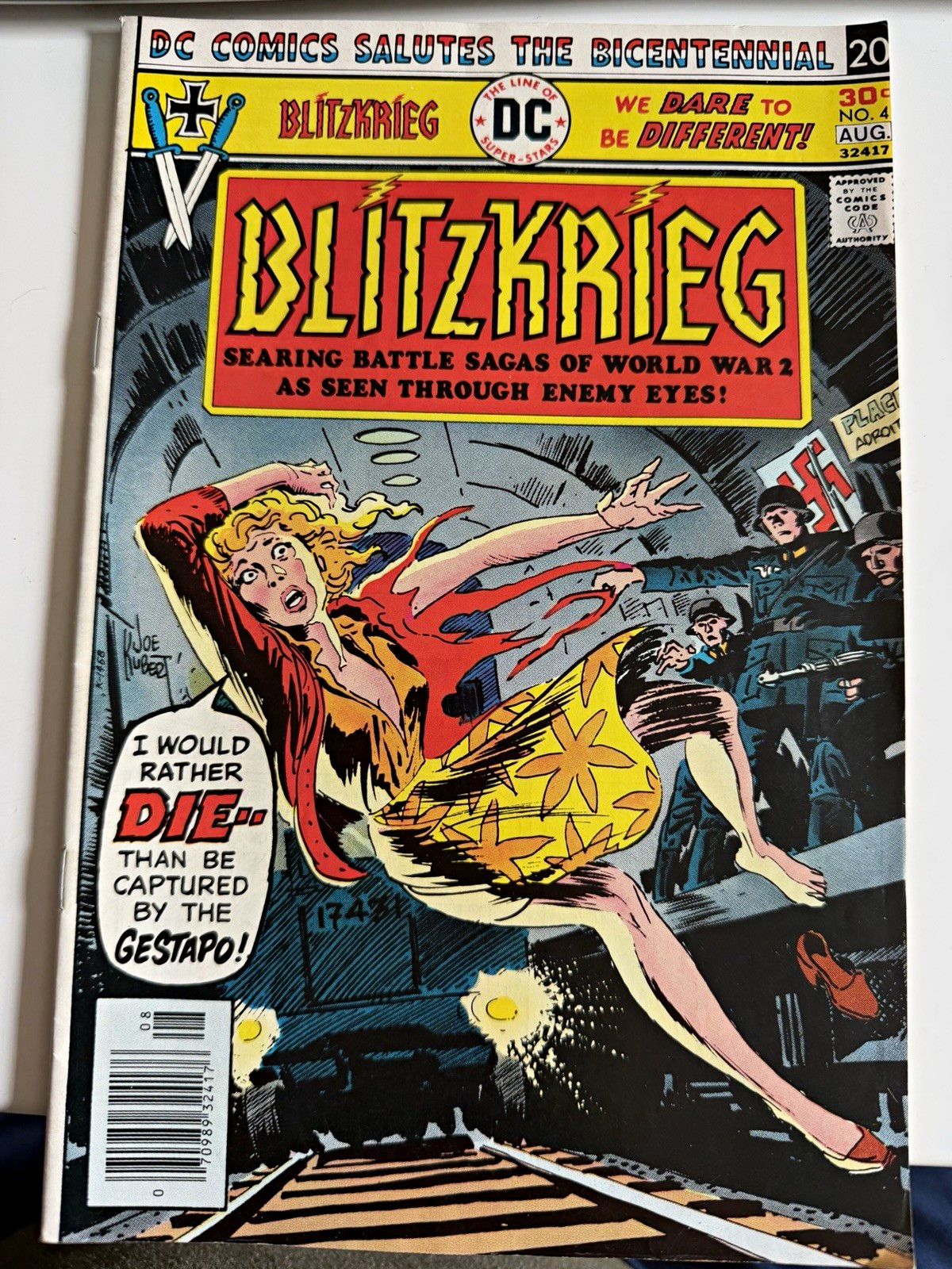 Blitzkrieg #4 1976 DC Comics Bicentennial Banner Joe Kubert Gestapo Cover VG-VF