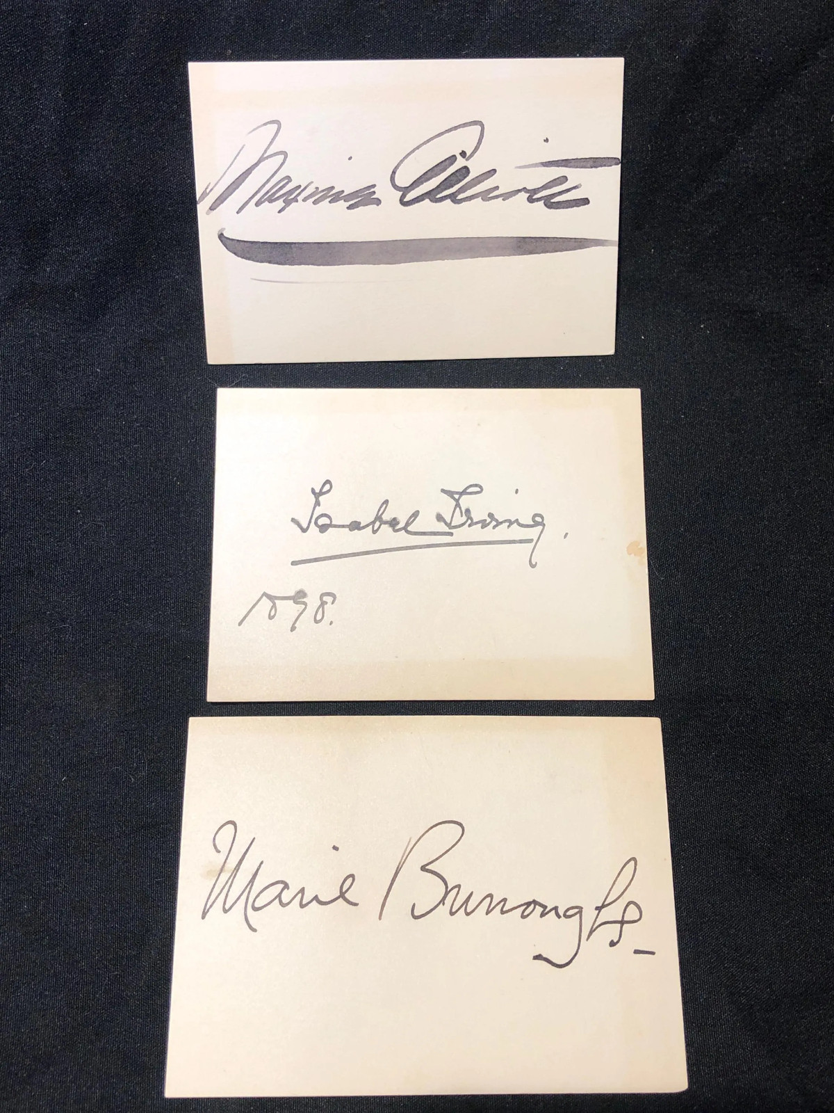 Set of 3 Legendary Victorian Actress SIGNED cards
