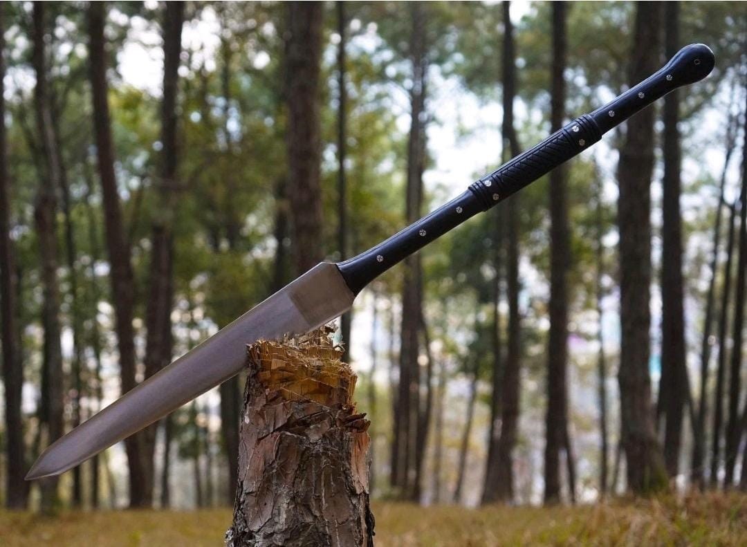 Custom Handmade Zulu Iklwa Spear | Carbon Steel Blade | Hunting Camping Spear