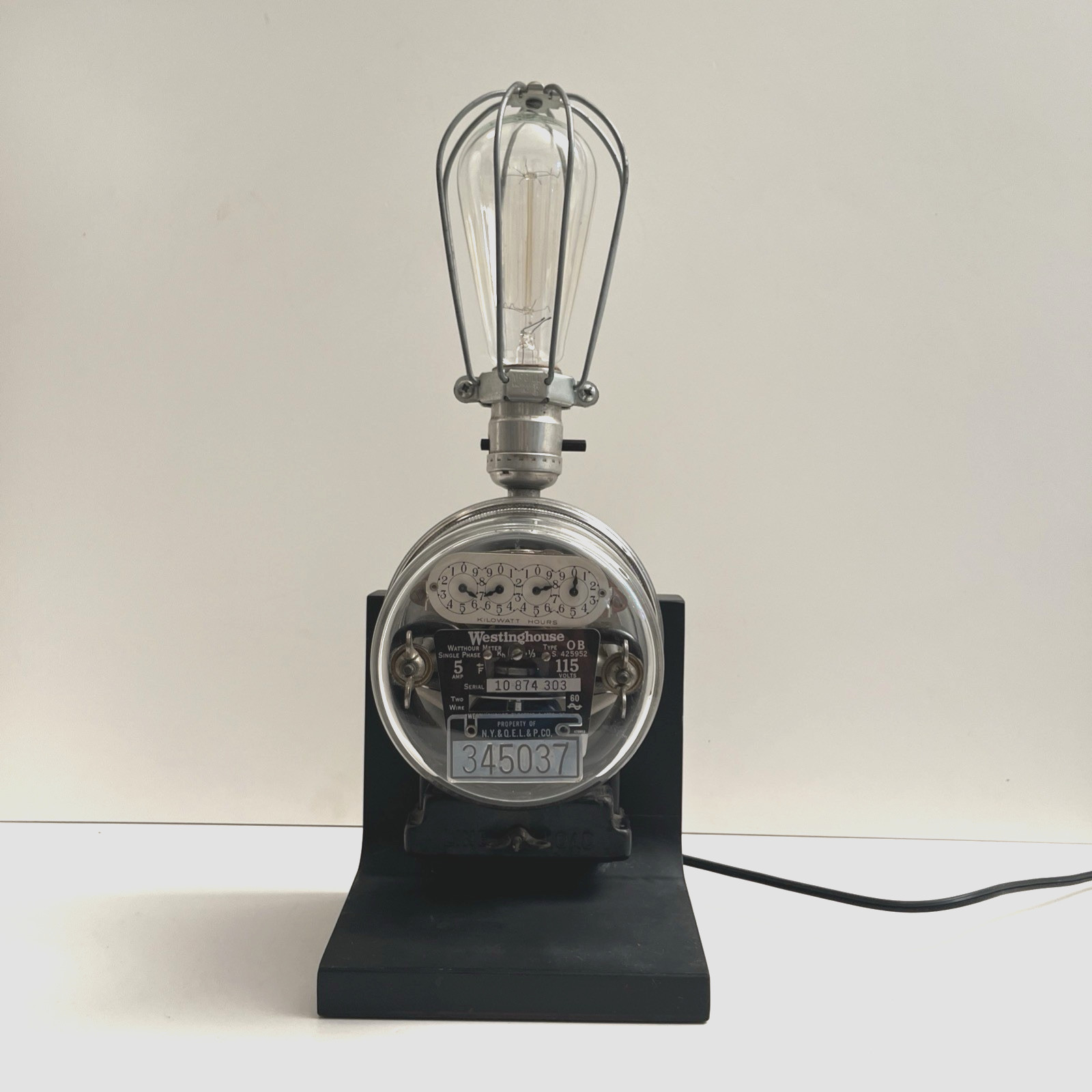 Antique 1920s Westinghouse OB Electric Watthour Meter Steampunk Industrial Lamp