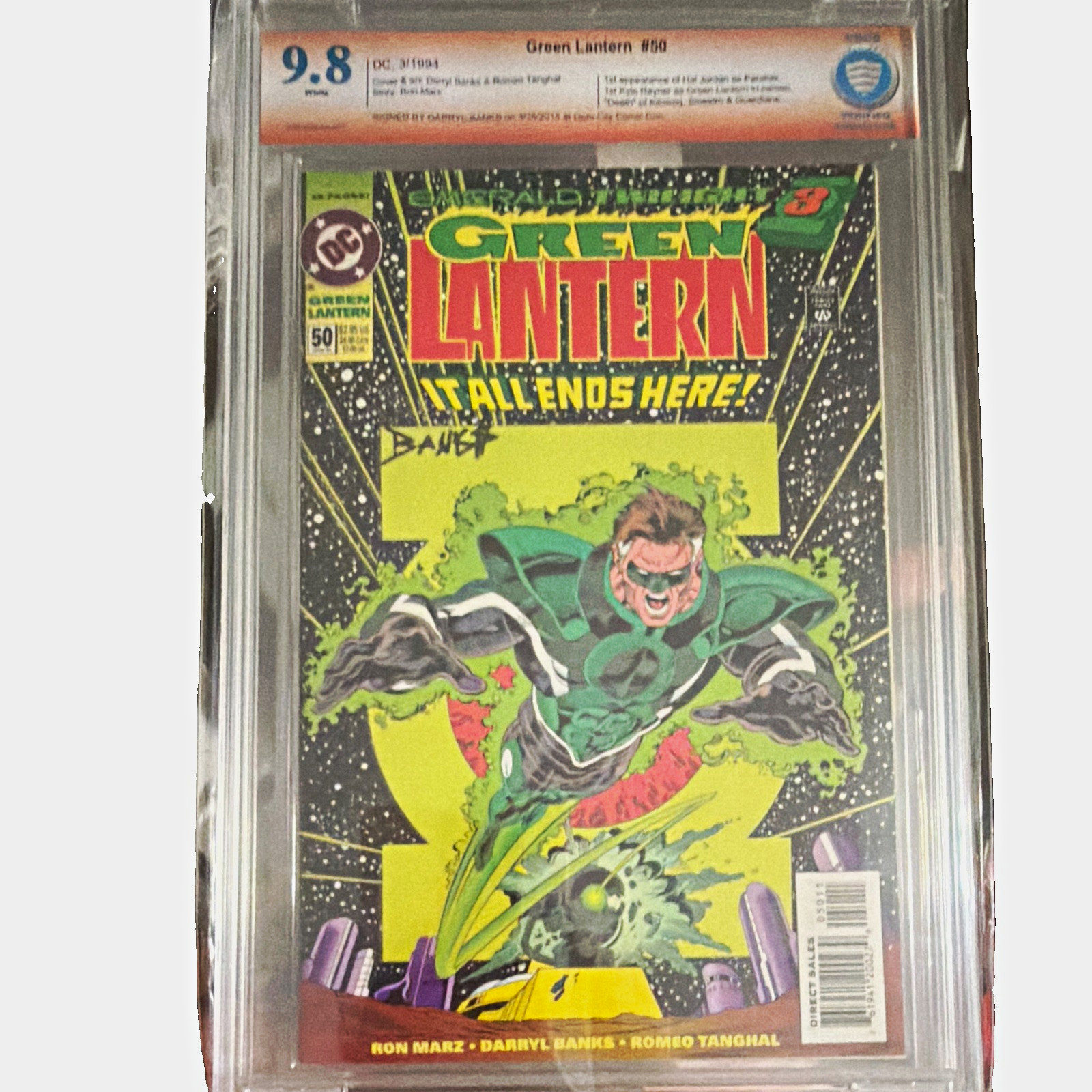 Green Lantern #50 DC 1994 Direct Edition CBCS 9.8 Signed Darryl Banks