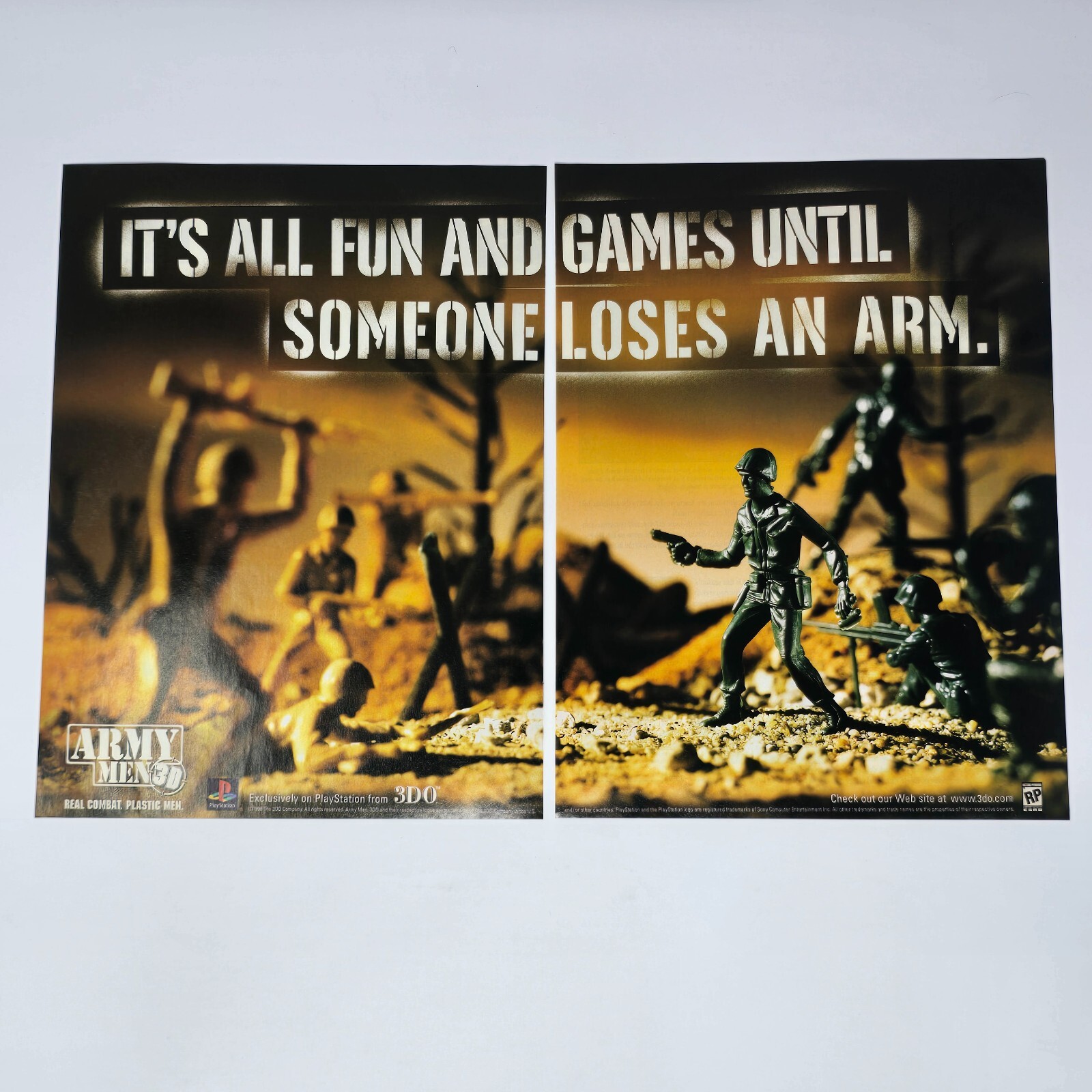 Army Men 3D Sony PlayStation 1 PS1 3DO All Fun Print Ad/Poster Official Promo
