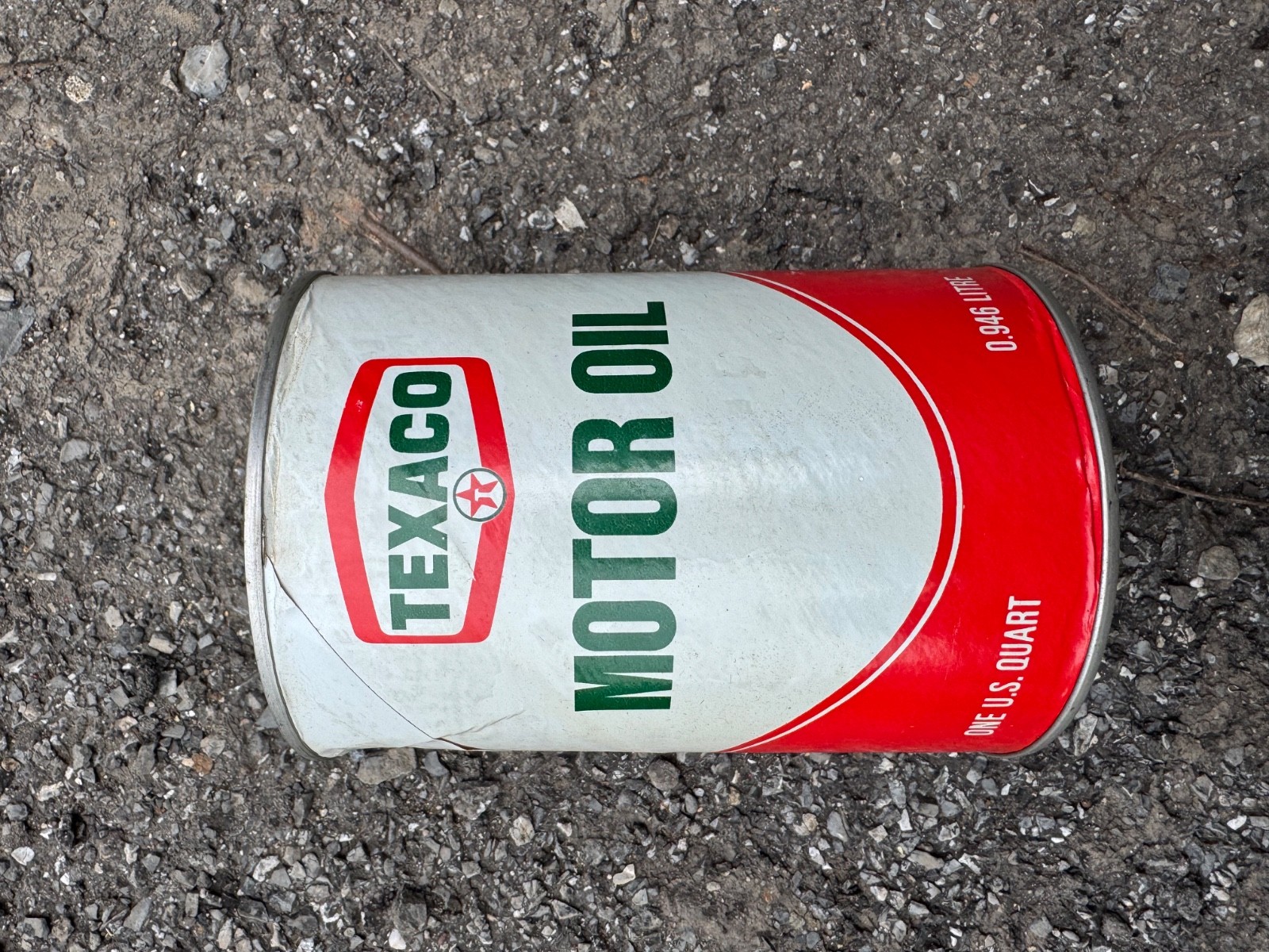 Vintage Texaco Motor Oil Tin Metal Advertising 1 Quart Oil Can *full*