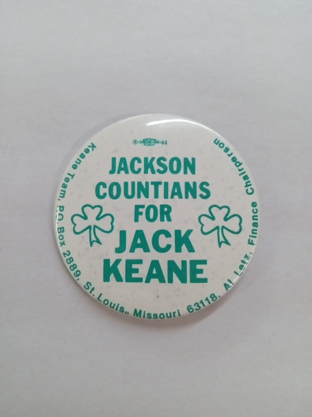 Jackson Countians For Jack Keane Vintage Campaign Button