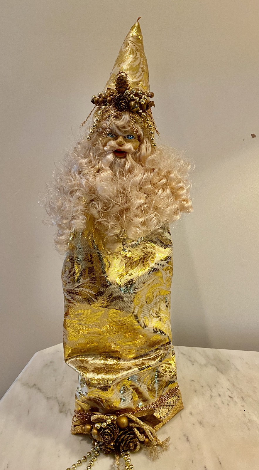 Vintage Victorian Santa Wine Bottle Cover 24\