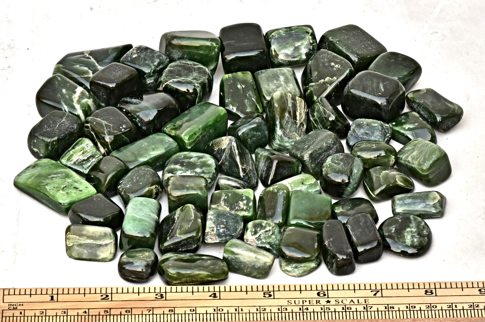 Nephrite Jade Tumbled Stones , Nephrite Jade Crystals 998 Gram
