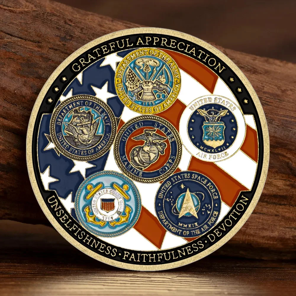 U.S. Armed Forces Commemorative Challenge Coin Military Veteran Gift