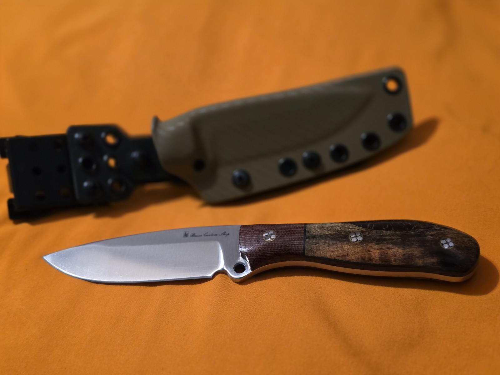 Busse Game Warden INFI Blade Custom Shop W/Buy Brown Custom Kydex Sheath