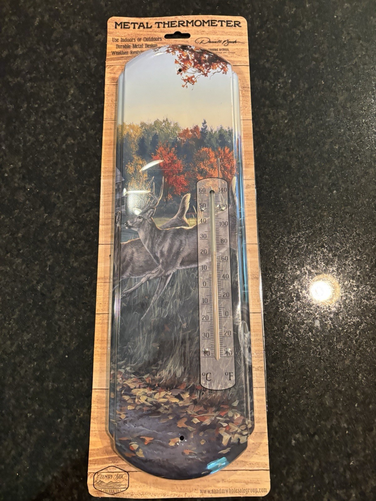 Deer Hunting Metal Thermometer Weather Resistant Indoor / Outdoor