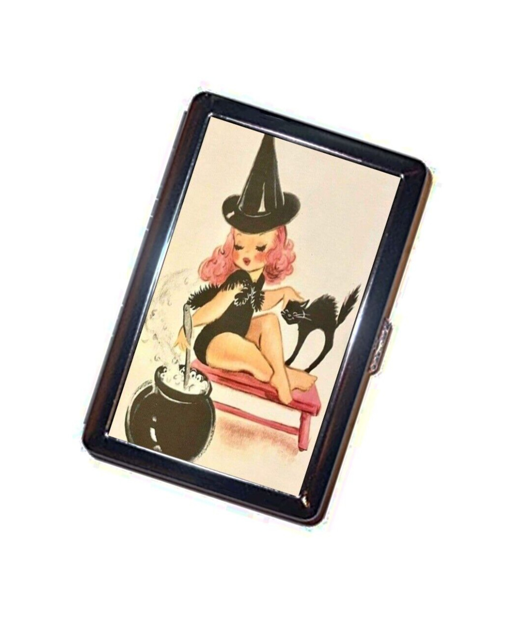 Retro Little Witch Cigarette Case Handmade