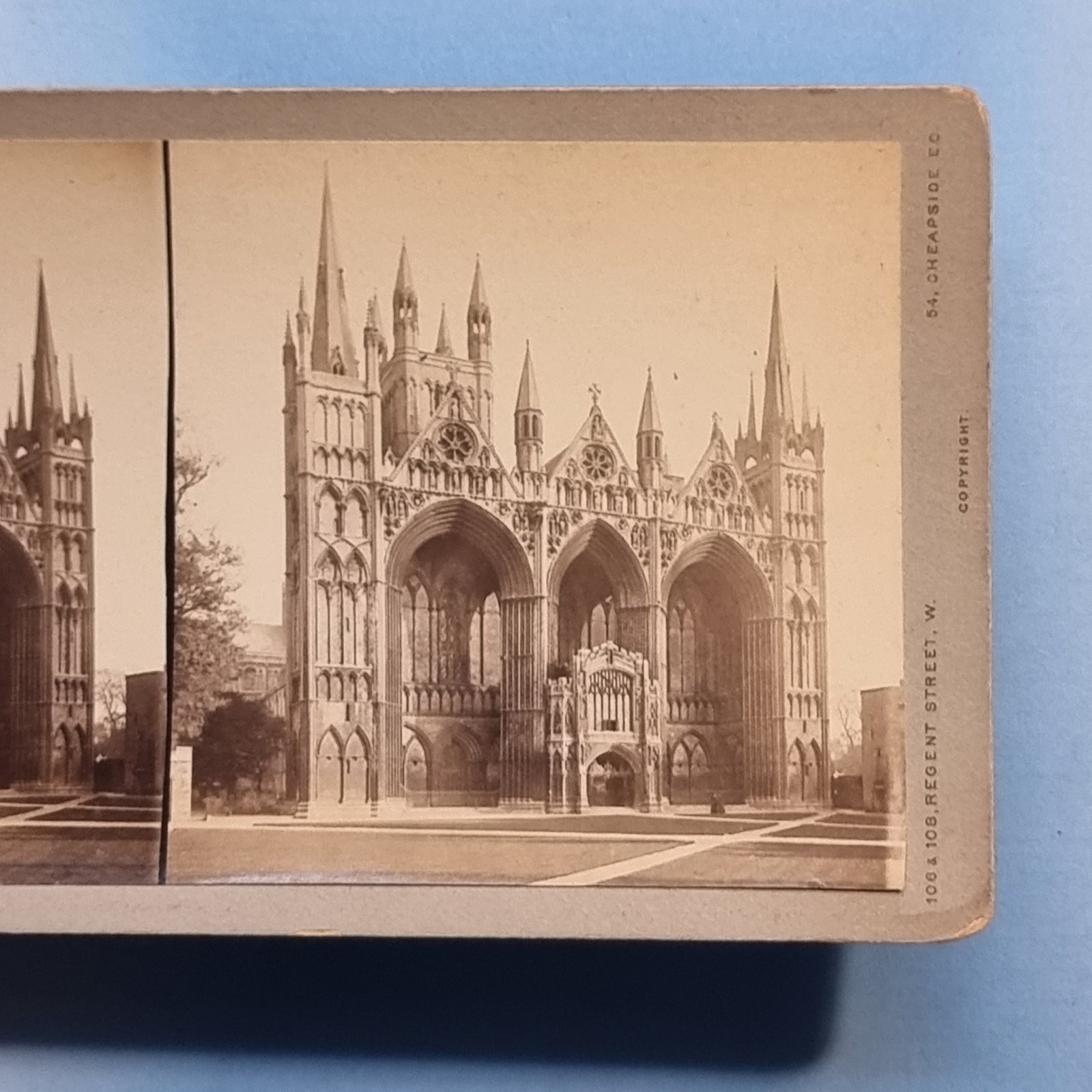 Peterborough 3D Stereoview C1880 Real Photo Cathedral Frontage Cambridgeshire