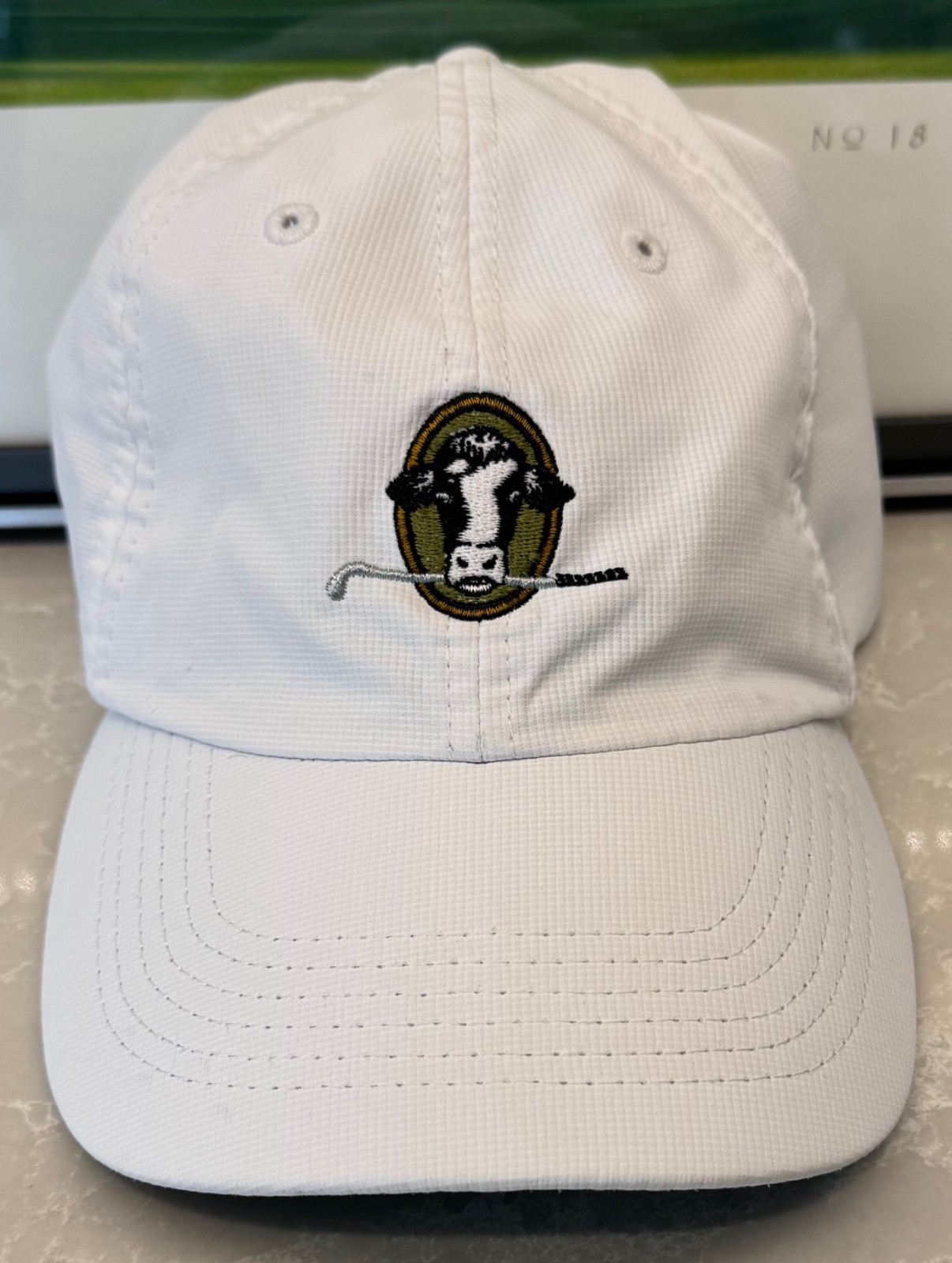 Stonewall Links - Imperial Golf Hat - Men's Adjustable - White - Cow Logo