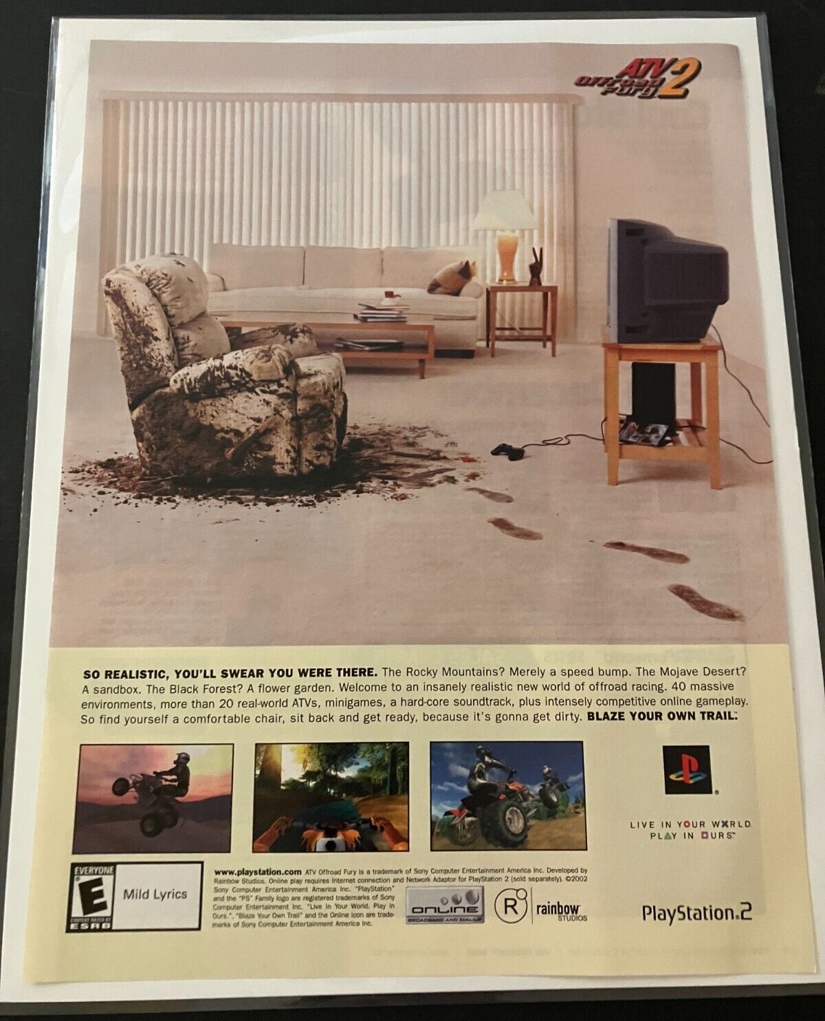 ATV Offroad Fury 2 on PS2 - Vintage Gaming Print Ad / Poster / Wall Art - MINT