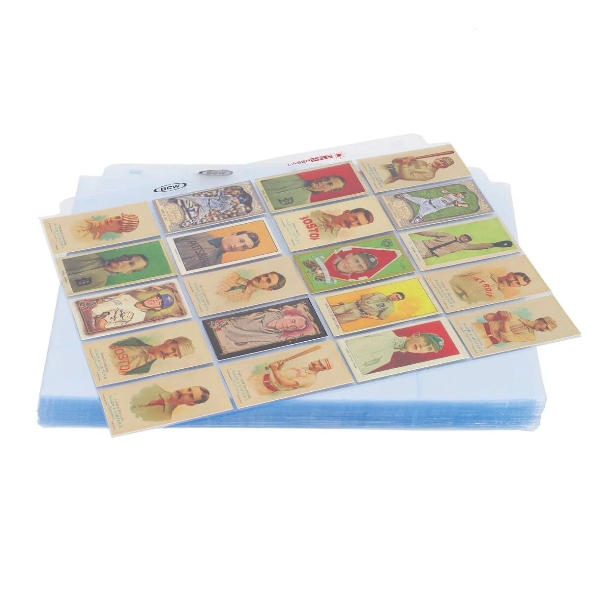 New 15 PK - BCW LaserWeld 20 Pocket Tobacco Card Pages Sheet Protector 3 Ring