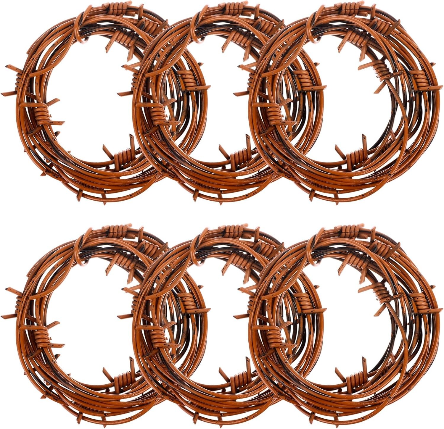 49 Foot Fake Rusted Barbed Wire Decoration 6 Pcs Halloween Plastic Barb Wire Dec
