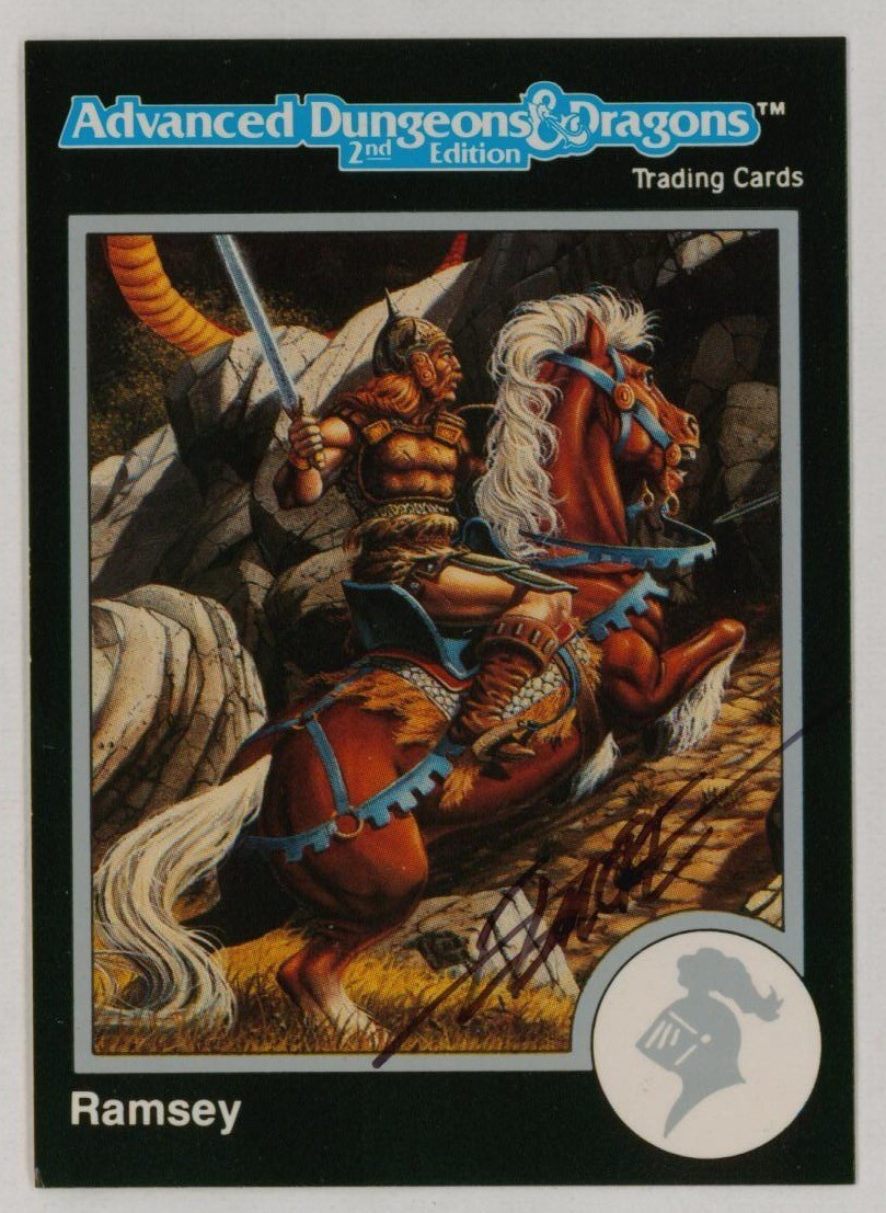 Signed Larry Elmore 1991 AD&D Fantasy Art Card #339 Fighter Warrior - TSR D&D