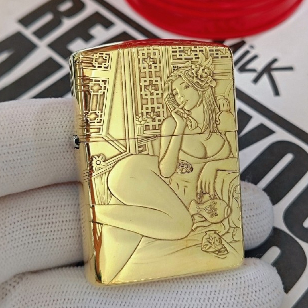 2 Sided Oriental Beauty Zippo Lighter Pan Jilan Collectible Gift