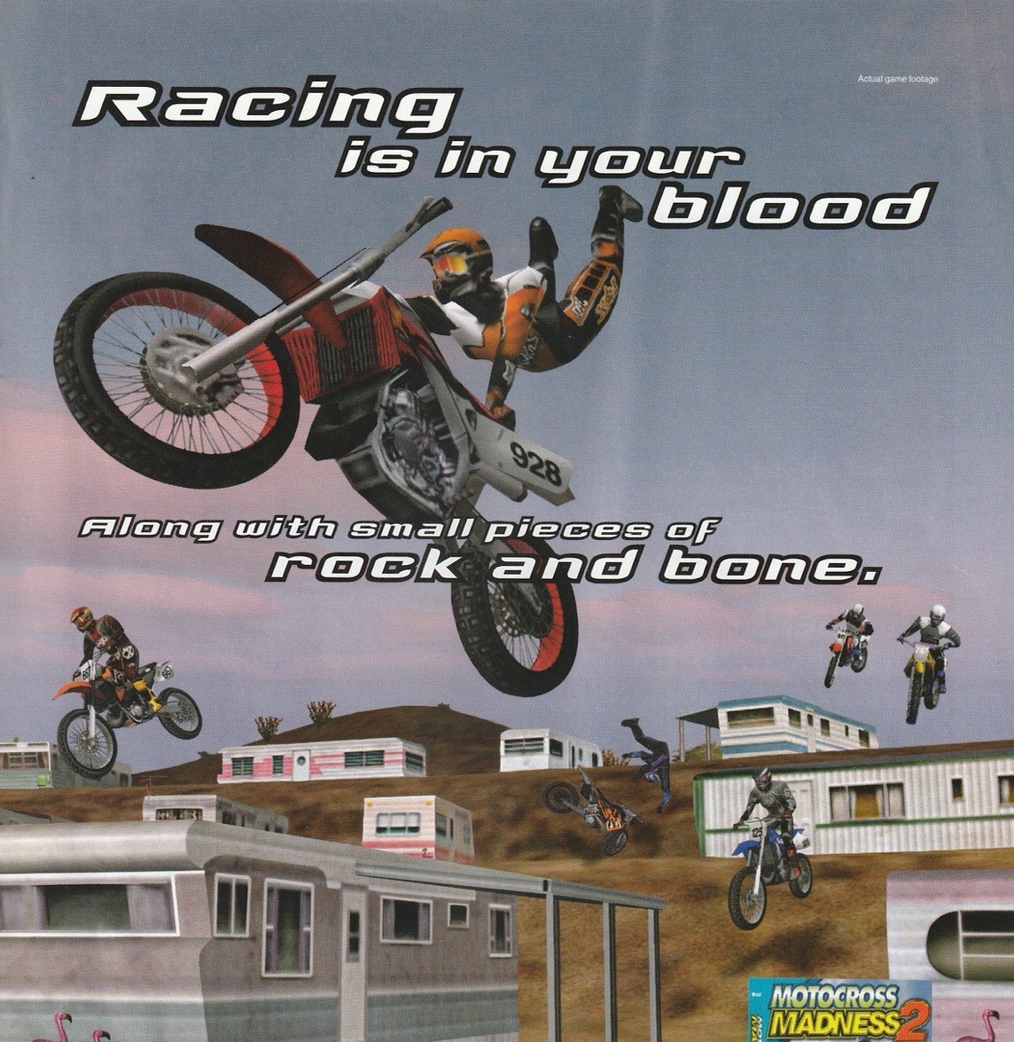 Vintage 2000 Motocross Madness 2 Original Microsoft Game Print Ad 21x27cm NEX 07