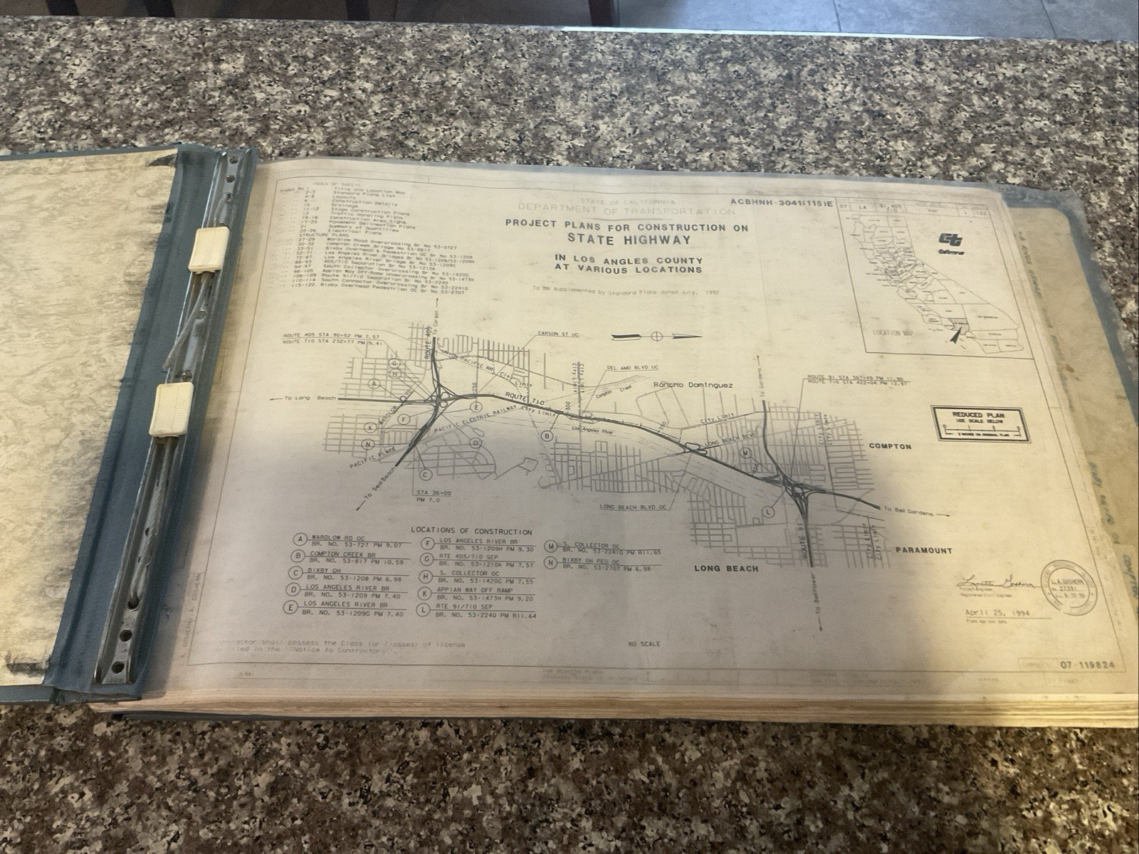 1994 Caltrans Civil Engineering Blue Print,710Corridor L.A.County Final Plan Set