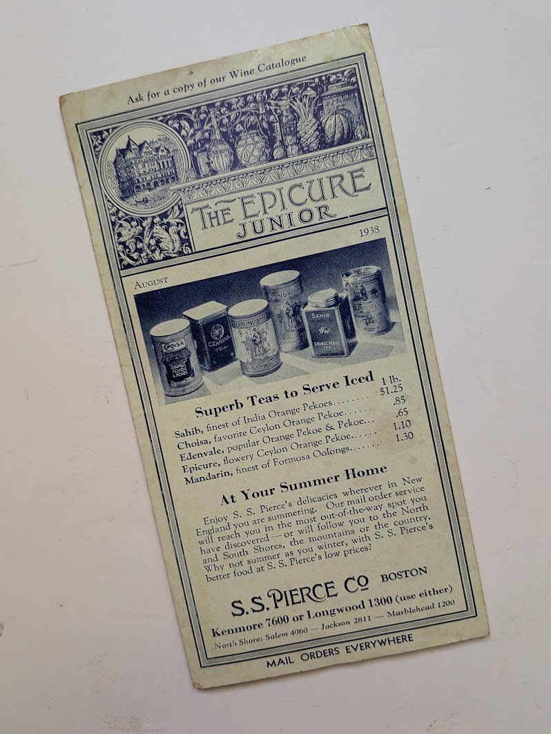 Vintage 1938 S.S. Pierce Co. The Epicure Junior Catalog