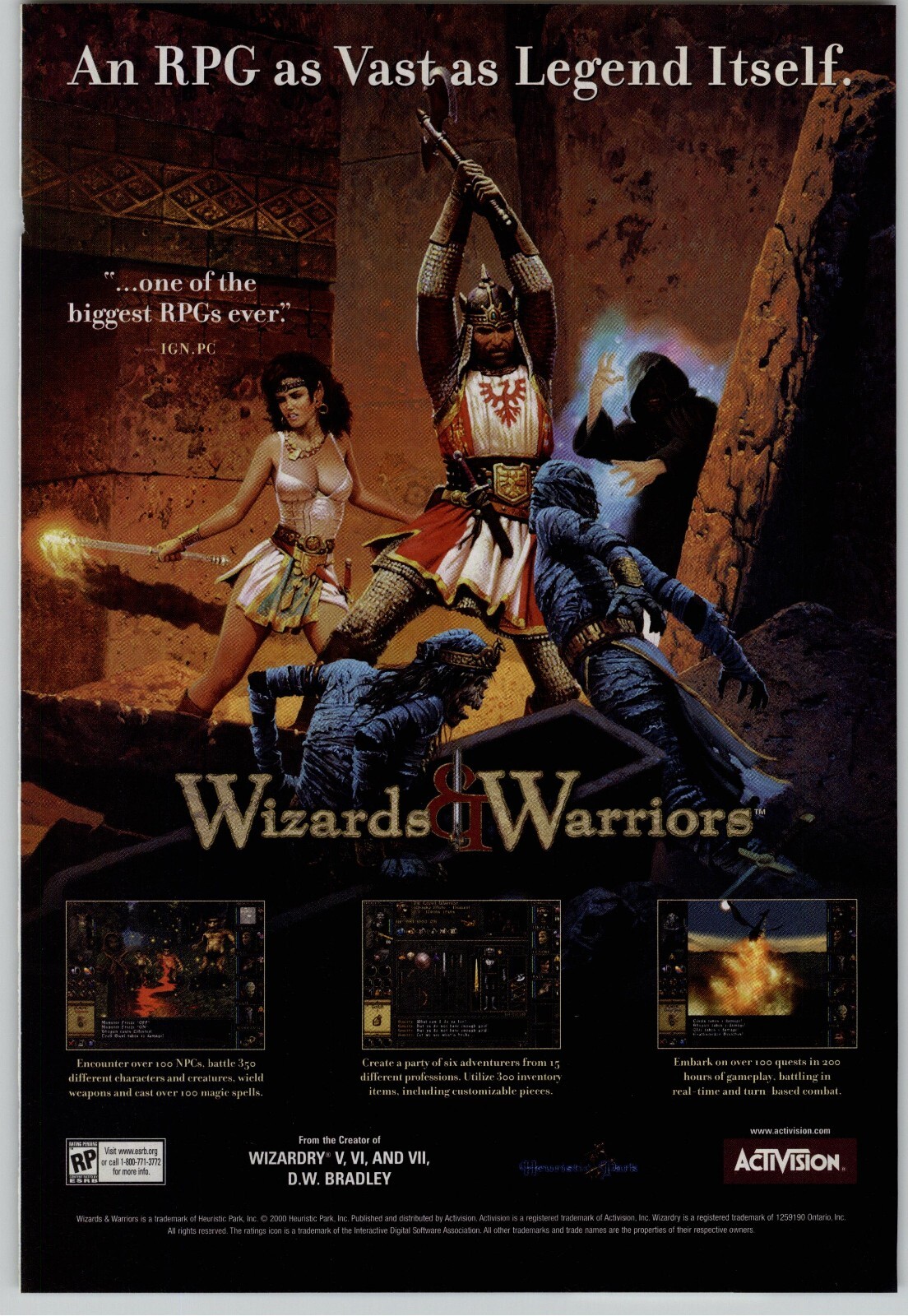 2000 Wizards And Warriors RPG PC Video Game Art Vintage Print Ad Poster Promo