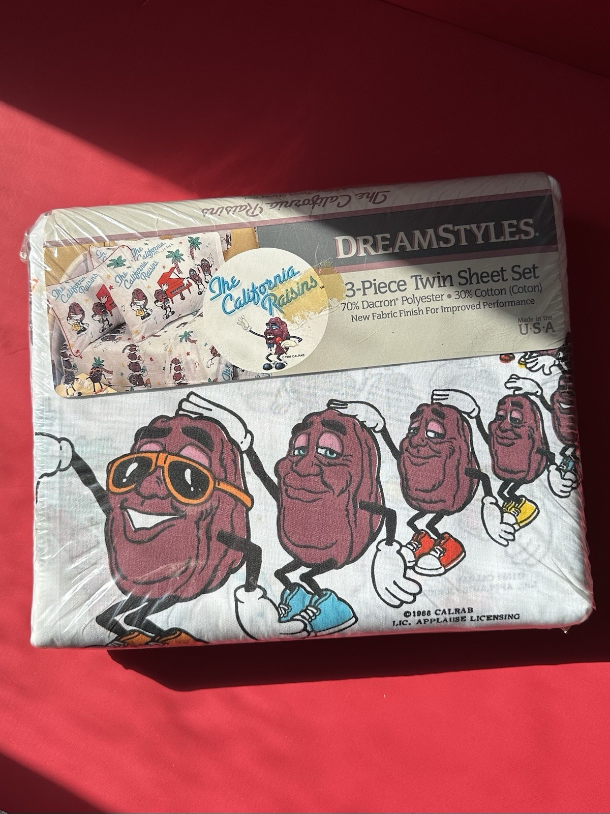 Vtg 1988 California Raisins Twin Sheets New In Packaging