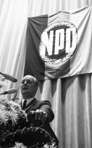 Adolf von Thadden\'s speech at an NPD meeting in 1969 Historic Old Photo 4