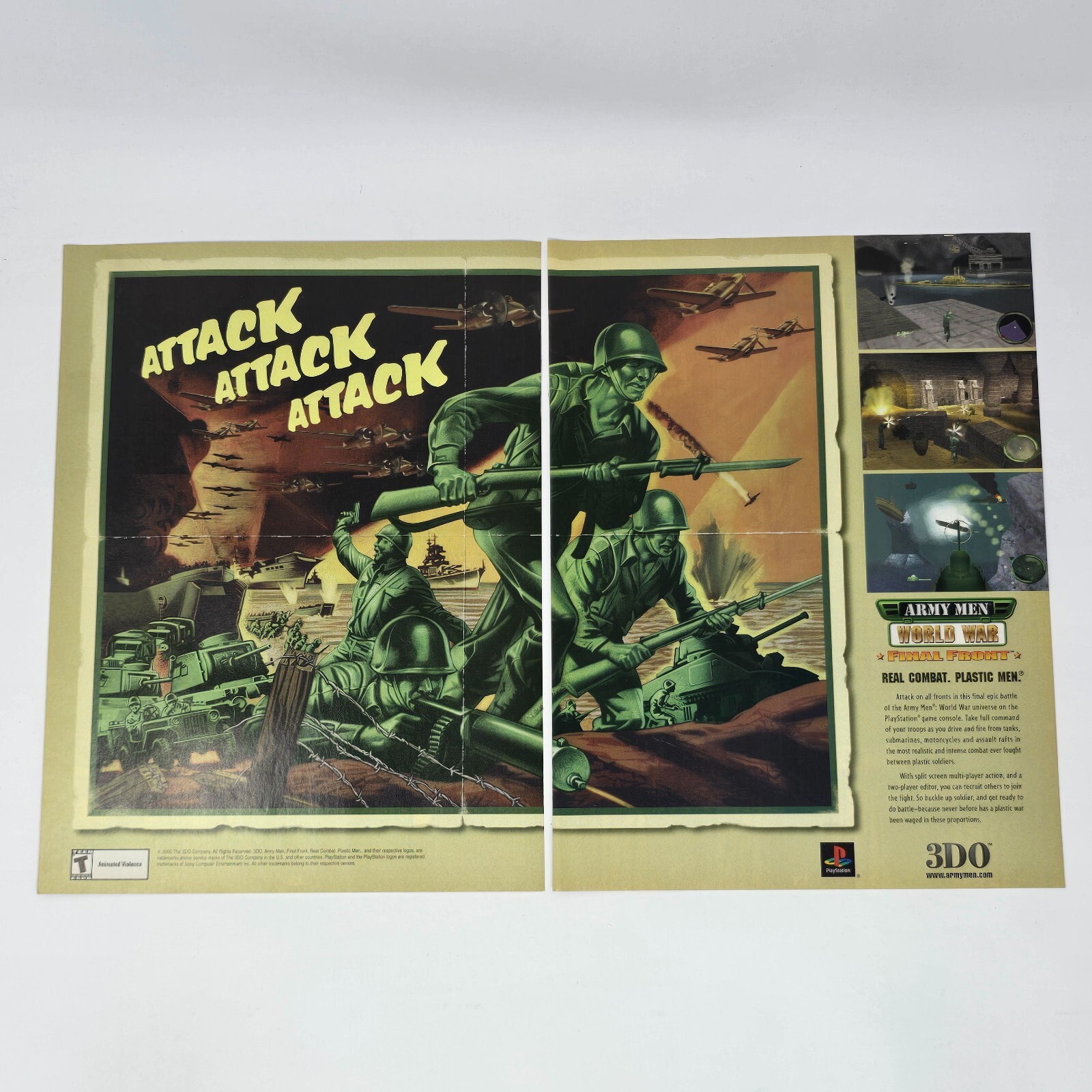 Army Men World War Final Front PlayStation PS1 Attack Print Ad/Poster Promo Art