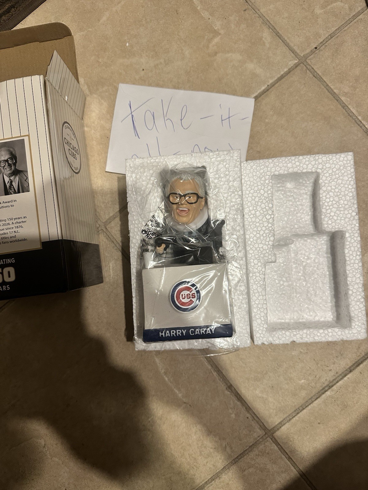 Chicago Cubs Harry Caray Bobblehead minor box flaws SGA 8/30/26 150 years freeSh