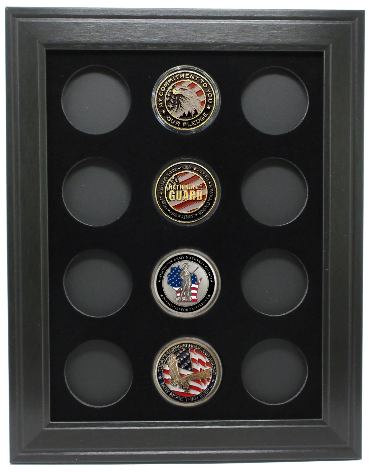 12 MILITARY CHALLENGE COINS (NOT INCLUDED) WALL DISPLAY PICTURE FRAME 9